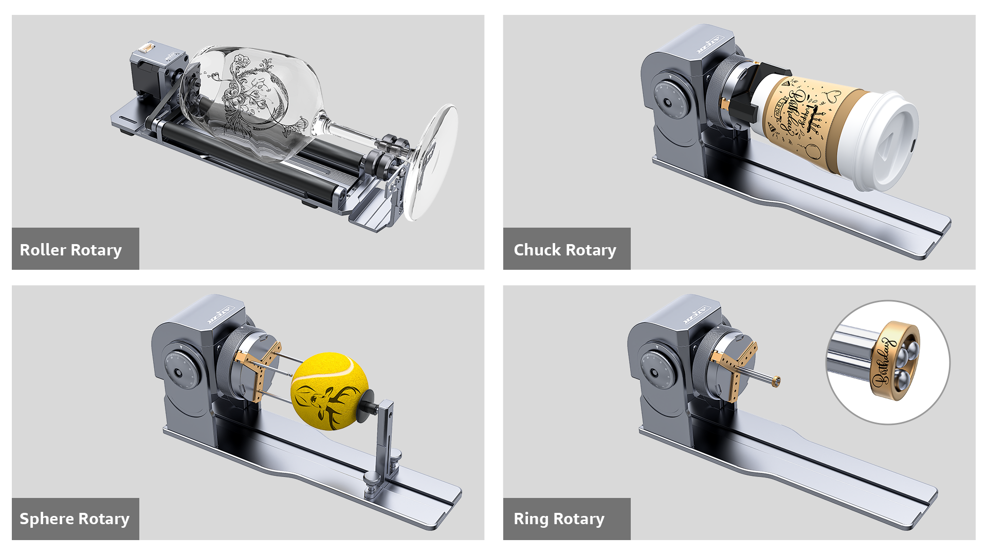 Atezr KR PRO Multi 4-in-1 Rotary Roller for Laser Engraver