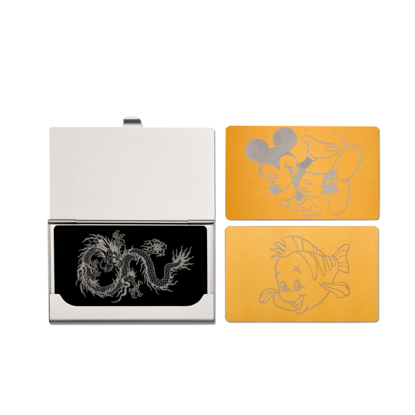 Multicolor Aluminum Business Cards and Card Holder 