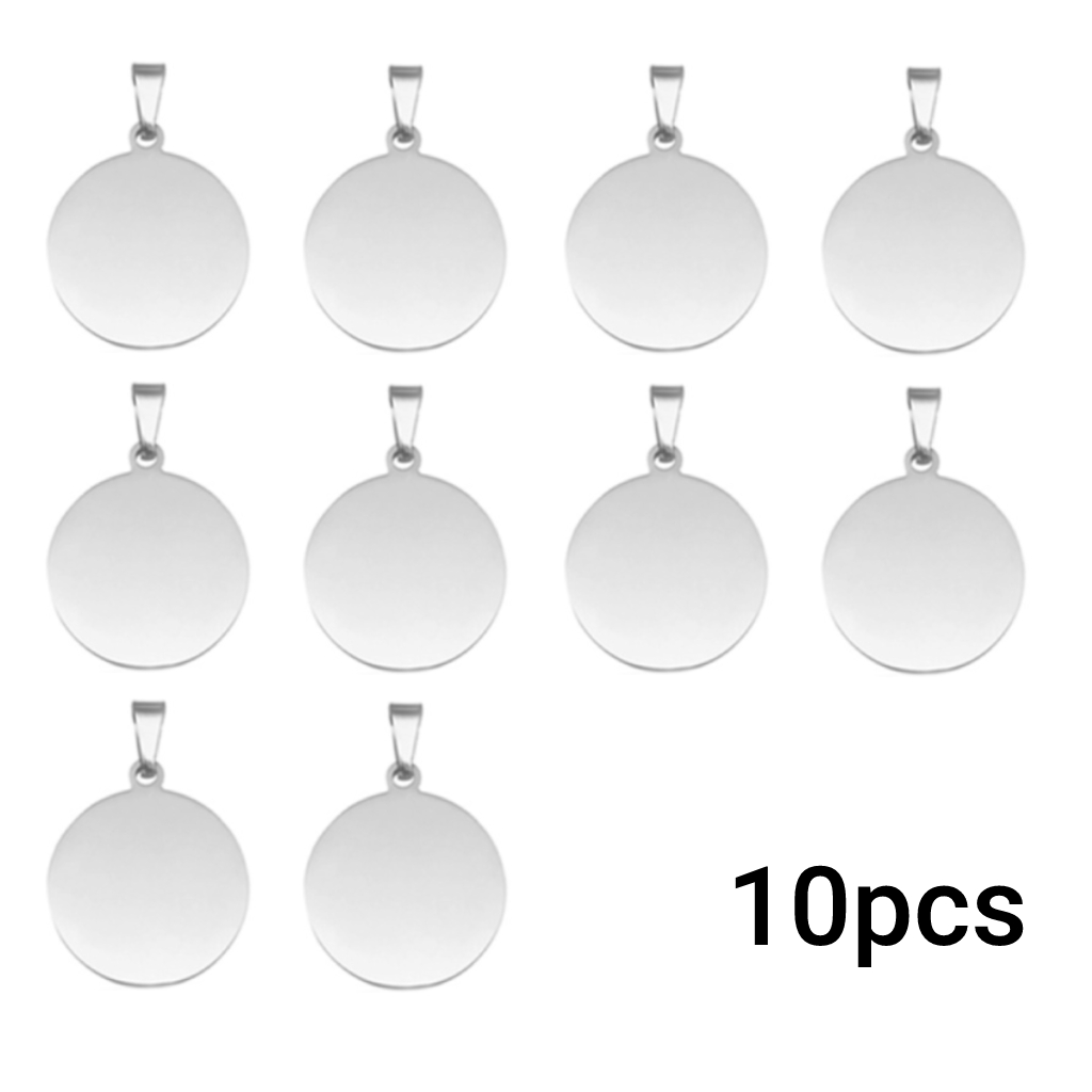 Stainless Steel DIY Round Tag (10pcs)