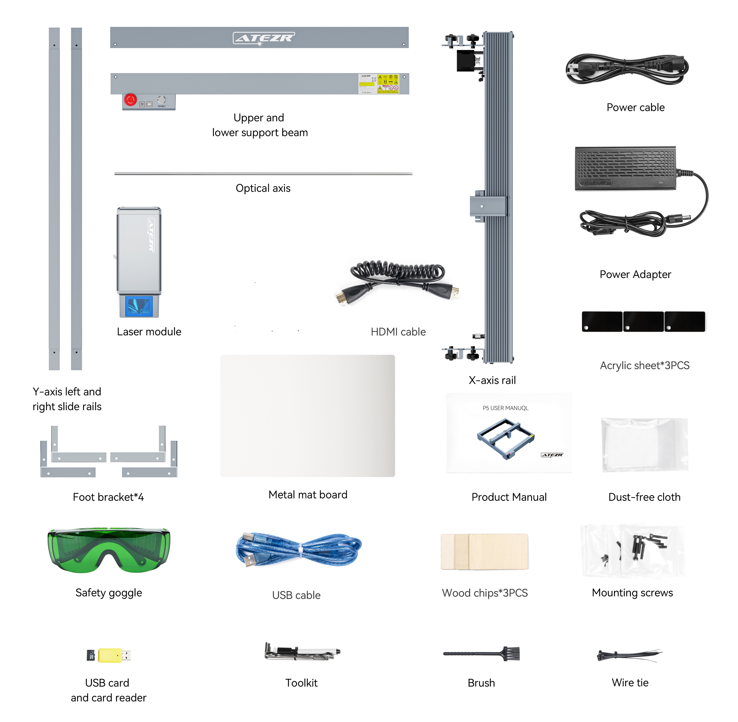 ATEZR P5 5W Laser Engraving Machine