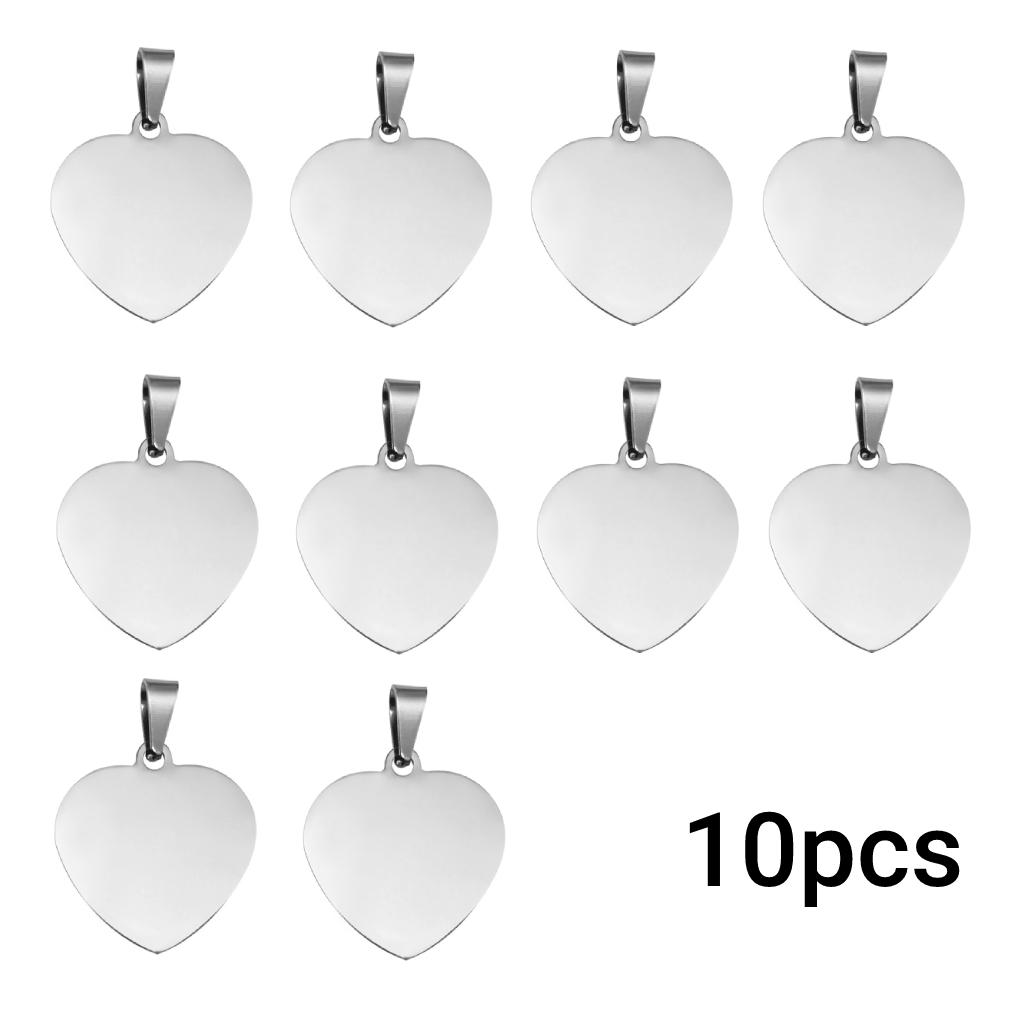 Stainless Steel DIY Heart Tag (10pcs)