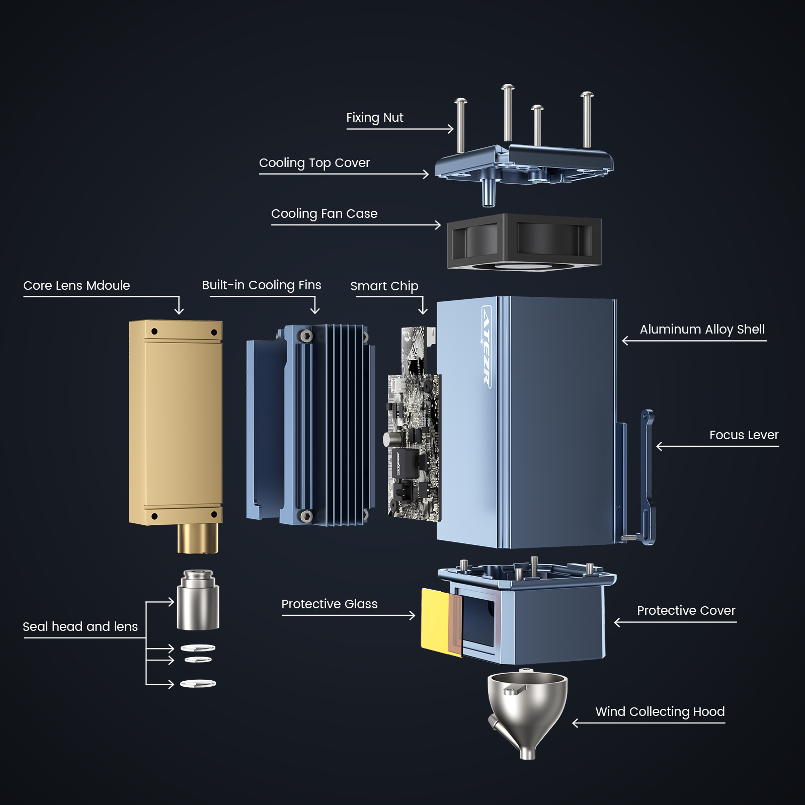 ATEZR V35 PLUS 35W LASER ENGRAVER WITH KA & KR PRO